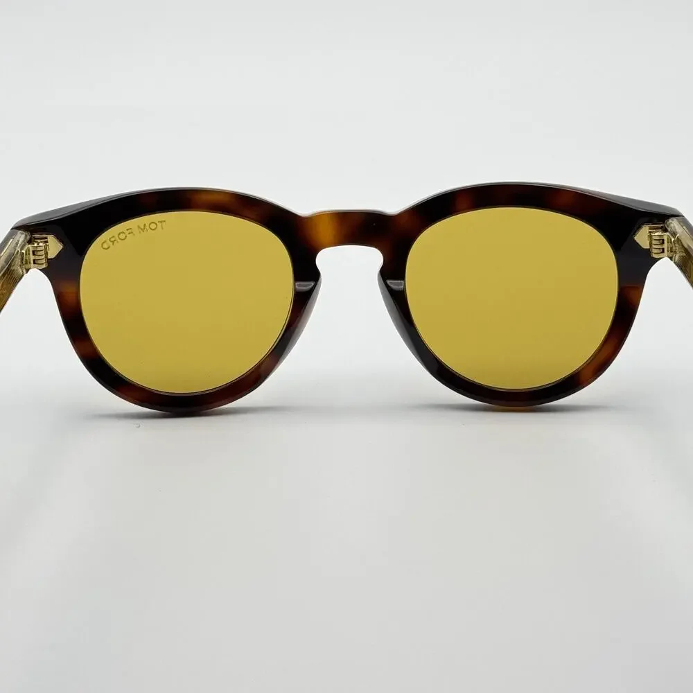 Tom Ford Sunglasses TF1325 53E Icon Collection Tortoise Round Pantos Amber Lens